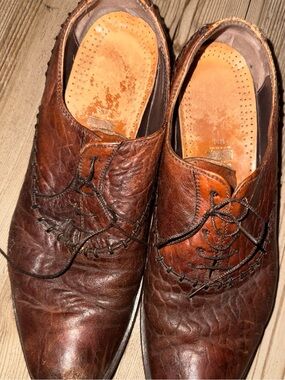 Men's Brown Leather Lace-Up  Oxfords